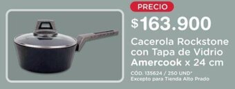 Makro Cacerola Rockstone con Tapa de Vidrio Amercook 24cm oferta