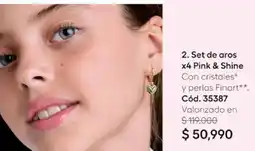 Ésika Set de aros x4 Pink & Shine oferta
