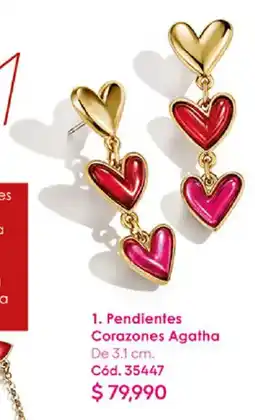 Ésika Pendientes Corazones Agatha oferta