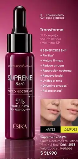 Ésika Esika supreme 8 en 1 pm suero nocturno pro retinol oferta