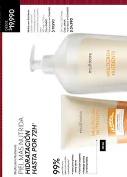 Ésika multicare piel más nutrida hidratación hasta por 72h oferta