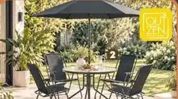 Jumbo Outzen - set comedor cano text + sombrilla tokio 4 puestos oferta