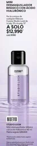 Cyzone As - mini desmaquillador bifásico con ácido hialurónico oferta