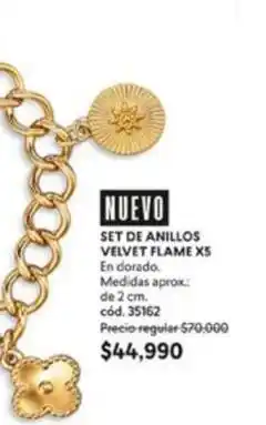 Cyzone Dorado - set de anillos velvet flame x5, cód. 35162 oferta