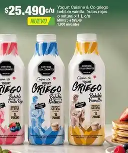 Jumbo Cuisine & co - yogurt griego bebible vainilla, frutos rojos o natural oferta