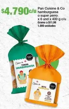 Jumbo Cuisine & co - pan hamburguesa o super perro oferta