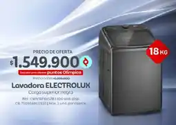 Olímpica Lavadora Electrolux carga superior negra oferta