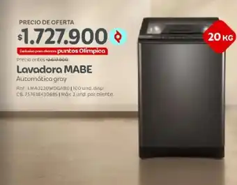 Lavadora Mabe Automática gray