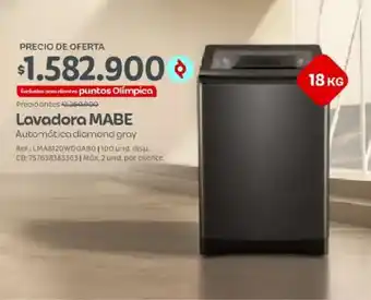 Lavadora Mabe Automática diamond gray
