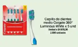 Jumbo Colgate cepillo de dientes medio 360° luminous white oferta