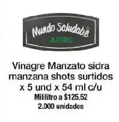 Jumbo Mundo Saludable Vinagre Manzato sidra manzana shots surtidos oferta