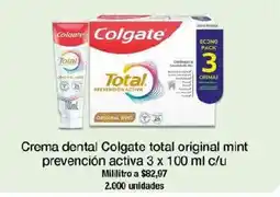 Jumbo Colgate crema dental total original mint prevención activa oferta