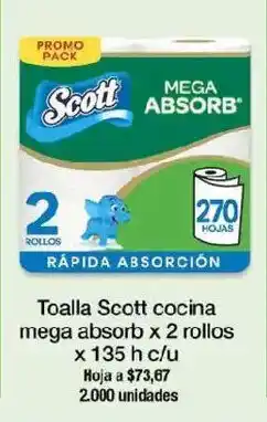Jumbo Scott toalla cocina mega absorb oferta