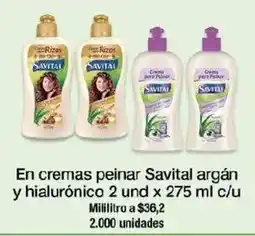 Jumbo Savital cremas peinar argán y hialurónico oferta