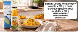 Jumbo El Dorado salsa tomate cereza amarillo y pasta spaghetti arroz sin gluten oferta