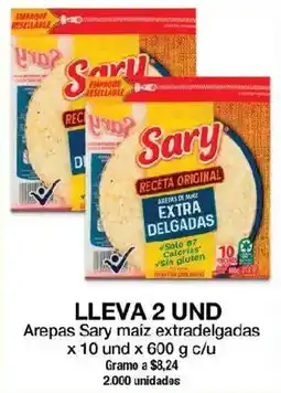 Jumbo Arepas Sary maíz extradelgadas oferta