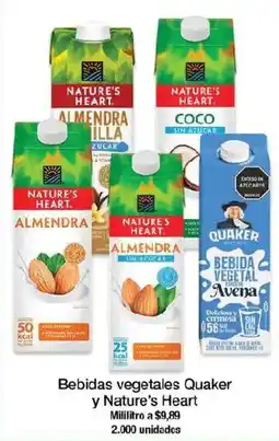 Jumbo Bebidas vegetales Quaker y Nature's Heart oferta