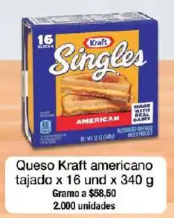 Jumbo Kraft Queso americano tajado oferta