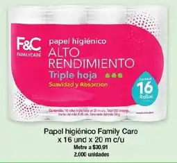 Jumbo F&C Family Care papel higiénico Alto Rendimiento Triple hoja oferta