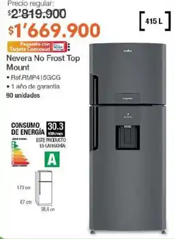 Jumbo Mabe nevera no frost top mount oferta