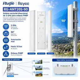 Falabella Antena Sectorial Ruijie Reyee RG-ANT20S-90 5GHz 90° 10km PtMP para Base RG-AIRMETRO550G-B oferta