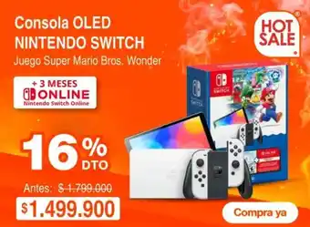Nintendo - consola oled switch juego super mario bros. wonder