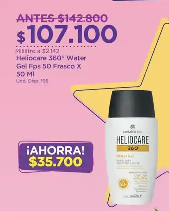 FarmaTodo Heliocare 360 Water Gel Fps 50 Frasco x 50 ml oferta
