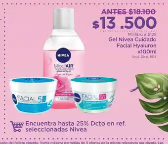 FarmaTodo Gel Nivea Cuidado Facial Hyaluron x100ml oferta