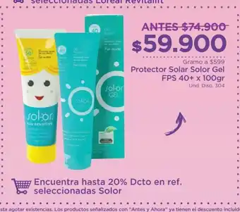 FarmaTodo Protector Solar Solor Gel FPS 40+ x 100gr oferta