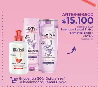 FarmaTodo Shampoo Loreal Elvive Hidra Hialuronico x 370 ml oferta