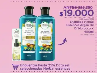 FarmaTodo Shampoo Herbal Essence Argan Oil Of Morocco x 400ml oferta