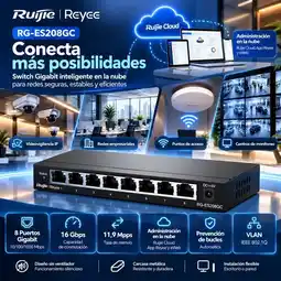 Falabella Switch RG-ES208GC 8 Puertos Gigabit Administrable en Nube VLAN 16 Gbps Sin PoE oferta
