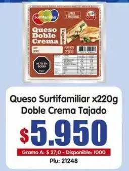 Surtifamiliar Queso Surtifamiliar Doble Crema Tajado oferta
