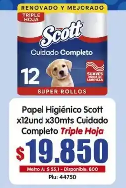 Surtifamiliar Scott Papel Higienico Cuidado Completo Triple Hoja oferta