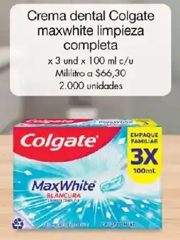 Metro Colgate crema dental maxwhite limpieza completa oferta