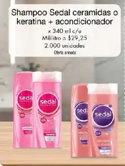 Metro Shampoo Sedal ceramidas o keratina + acondicionador oferta