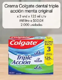 Metro Colgate crema dental triple acción menta original oferta