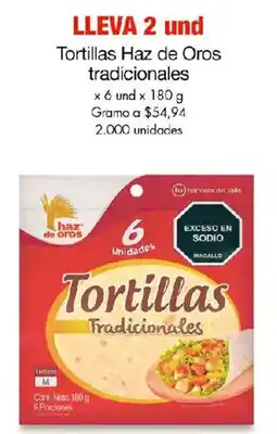 Metro Haz de Oros tortillas tradicionales oferta