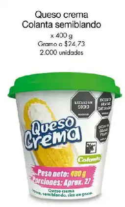 Metro Colanta queso crema semiblando oferta
