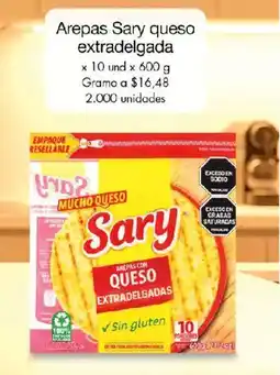 Metro Sary arepas con queso extradelgadas oferta
