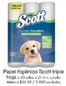Metro Scott papel higiénico triple hoja oferta