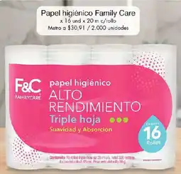 Metro Family Care papel higiénico oferta