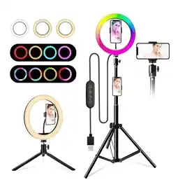 Falabella Aro de luz 26cm Luz RGB Cálida Fría y Neutra + Trípode 2m oferta