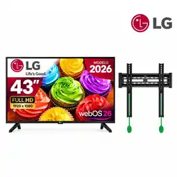 Falabella Combo Televisor de 43 pulgadas Full HD Smart TV con IA + Soporte de Pared Fijo TV de 32 a 75 oferta