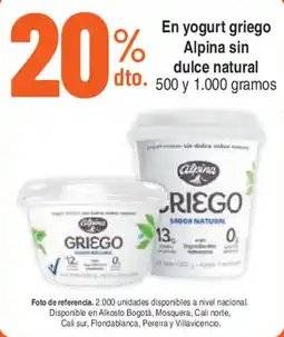 Alkosto Alpina yogurt griego sin dulce natural oferta