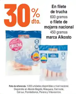 Alkosto Alkosto filete de trucha o filete de mojarra nacional oferta