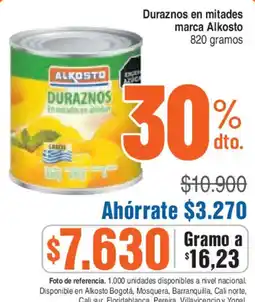 Alkosto Alkosto duraznos en mitades oferta