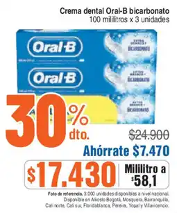 Alkosto Crema dental Oral-B bicarbonato oferta