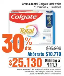 Alkosto Colgate crema dental total white oferta