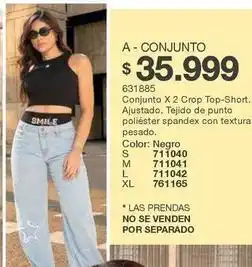 Carmel Conjunto x 2 crop top-short oferta